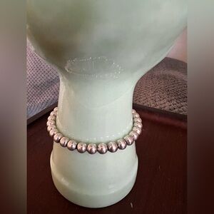 Vintage 925 Sterling 7” long ball bracelet. Strung on a chain, 12.65g Sterling.